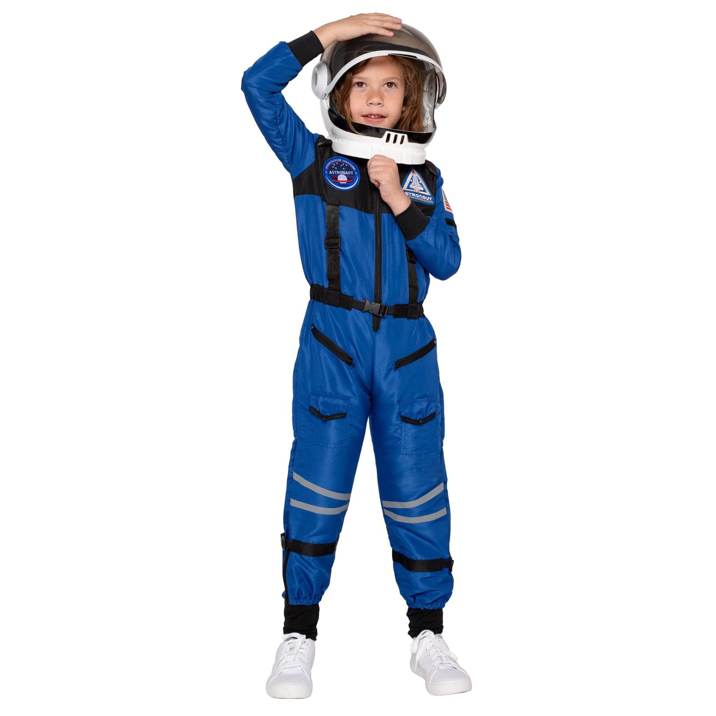 Spooktacular Creations Blue Astronaut Costume with Helmet - Toddler Space Suit (5-7 yrs)