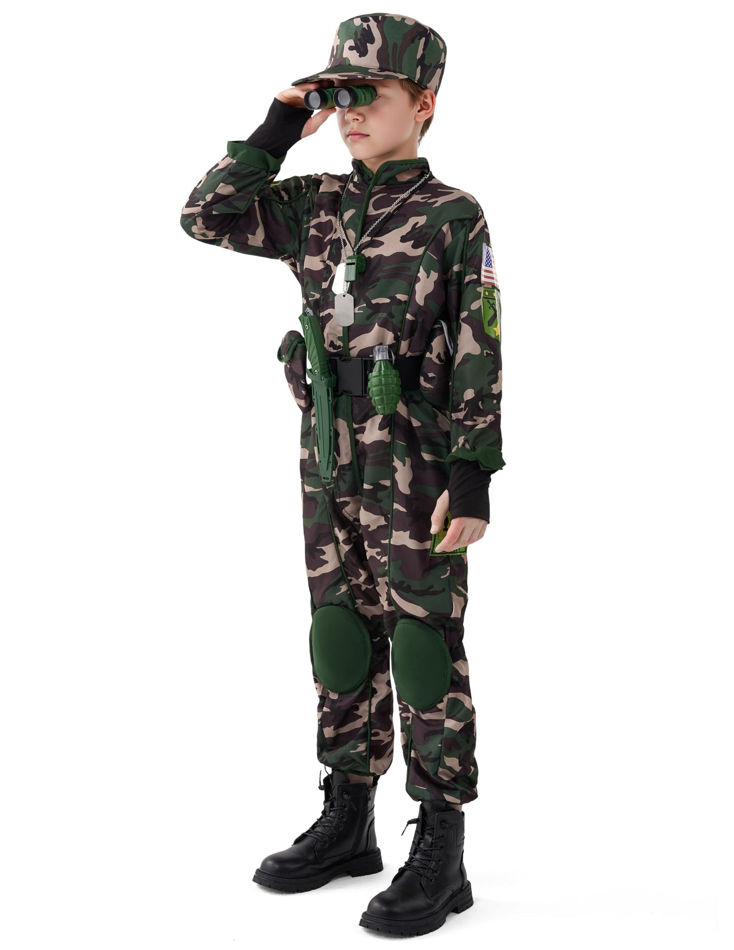 Spooktacular Creations Army Costume for Boys – Kids Military Outfit for Halloween