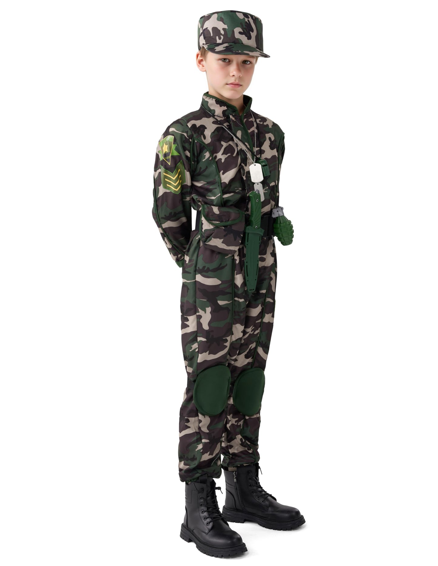 Spooktacular Creations Army Costume for Boys – Kids Military Outfit for Halloween