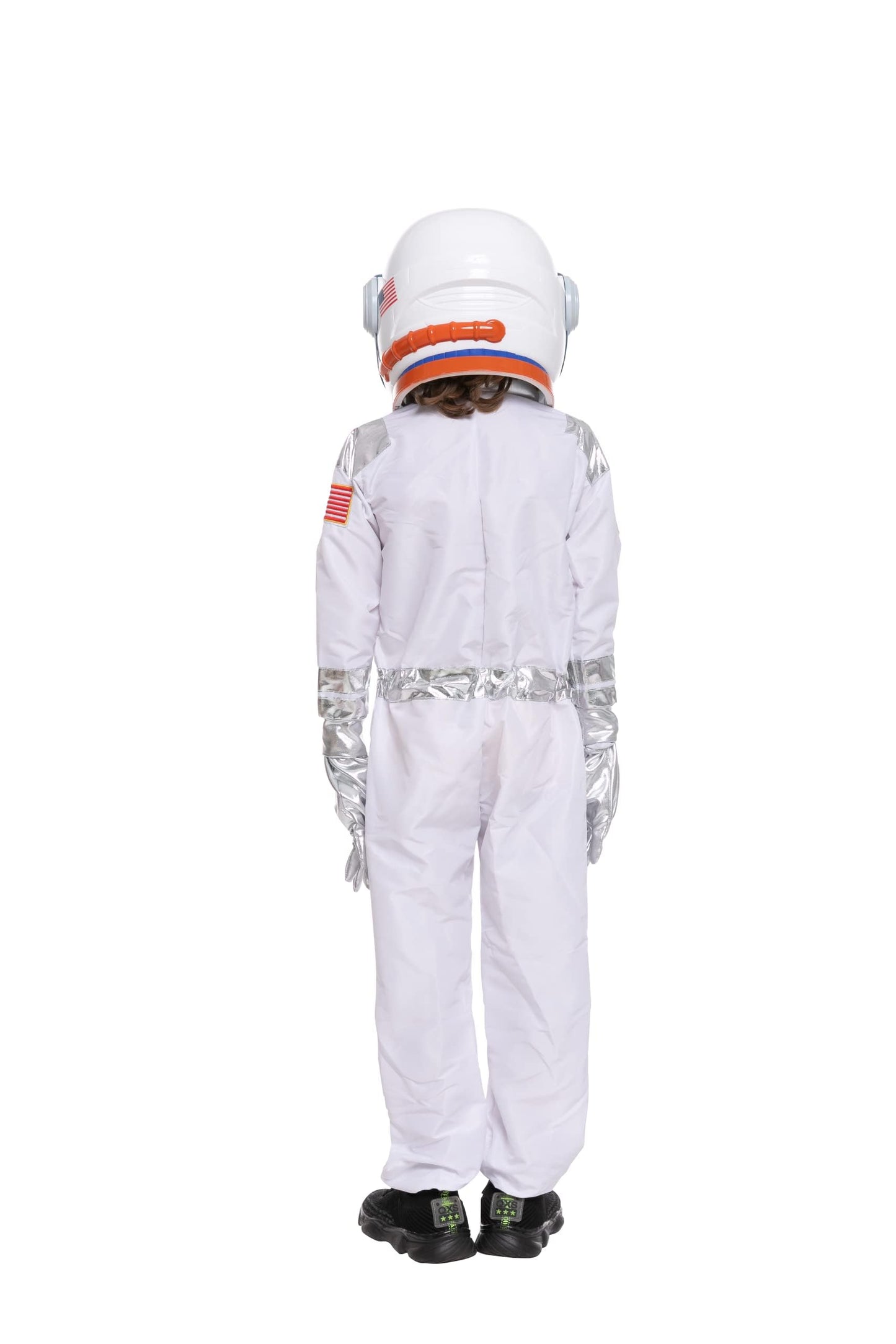 Spooktacular Creations Halloween Astronaut Costume for Kids - White Jumpsuit with Helmet (Small 5-7 yrs)