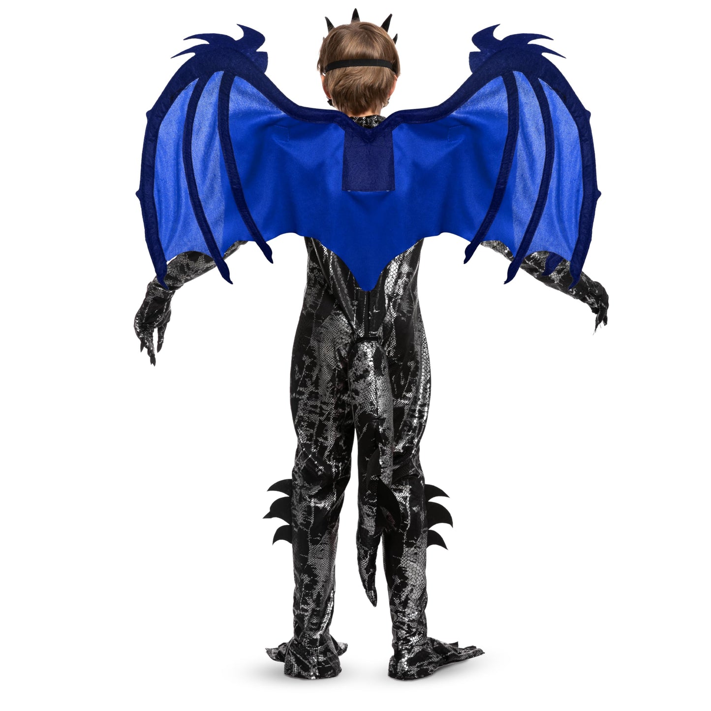 Spooktacular Creations Dragon Costume for Boys 5-7 – Black & Blue with Wings & Mask