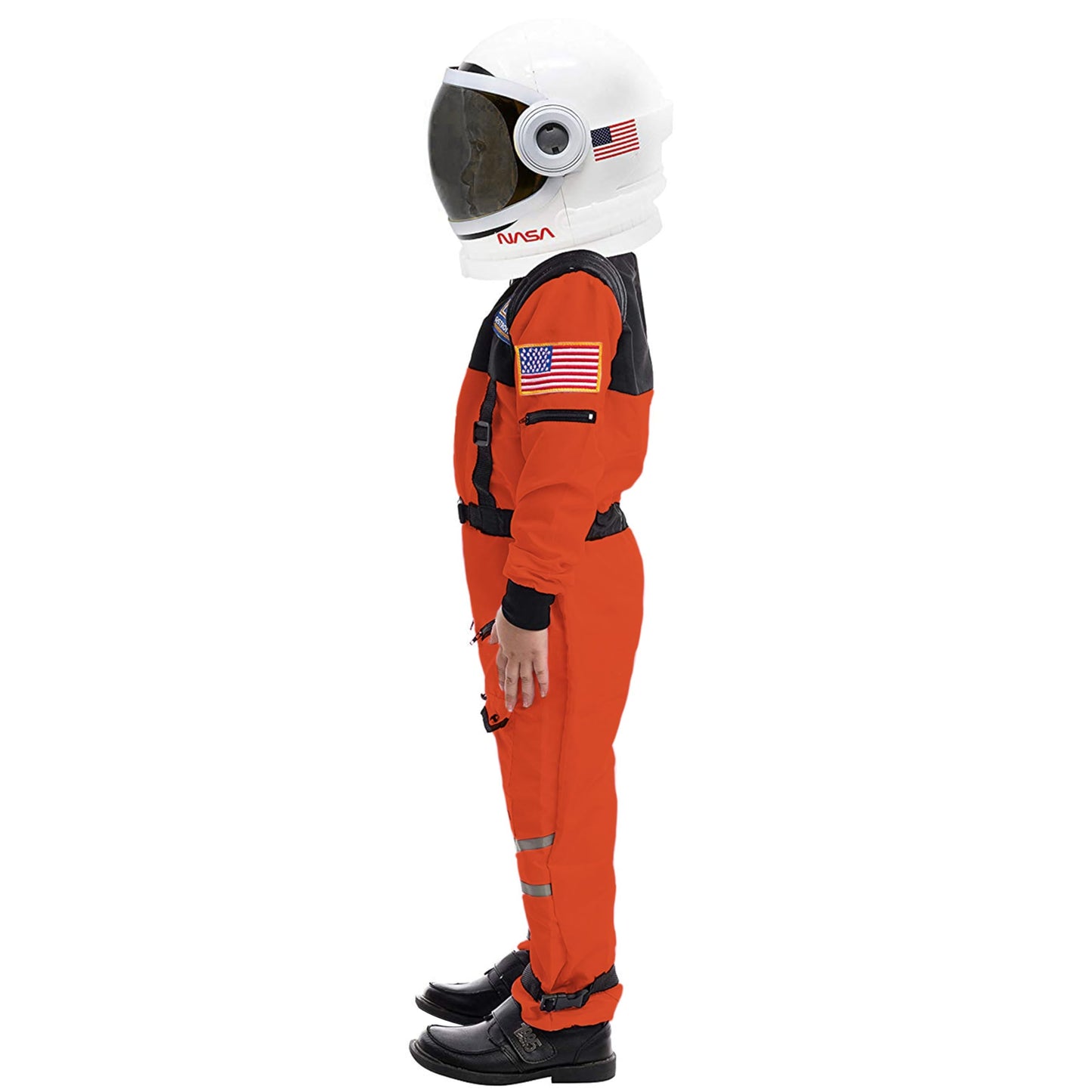 Spooktacular Creations Orange Astronaut Costume with Helmet – Toddler Space Suit (3T, 3-4 yrs)