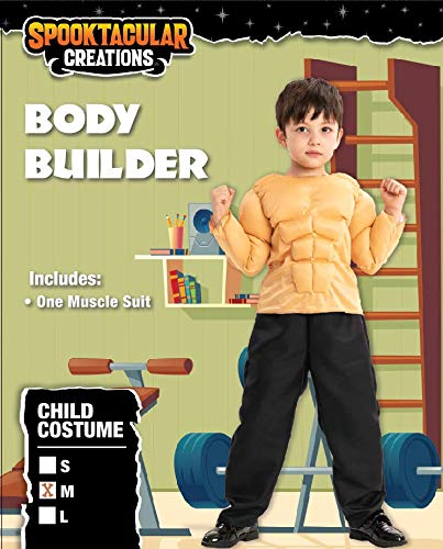 Spooktacular Creations Halloween Kids Body Builder Costume - Boys Muscle Suit for Dress Up
