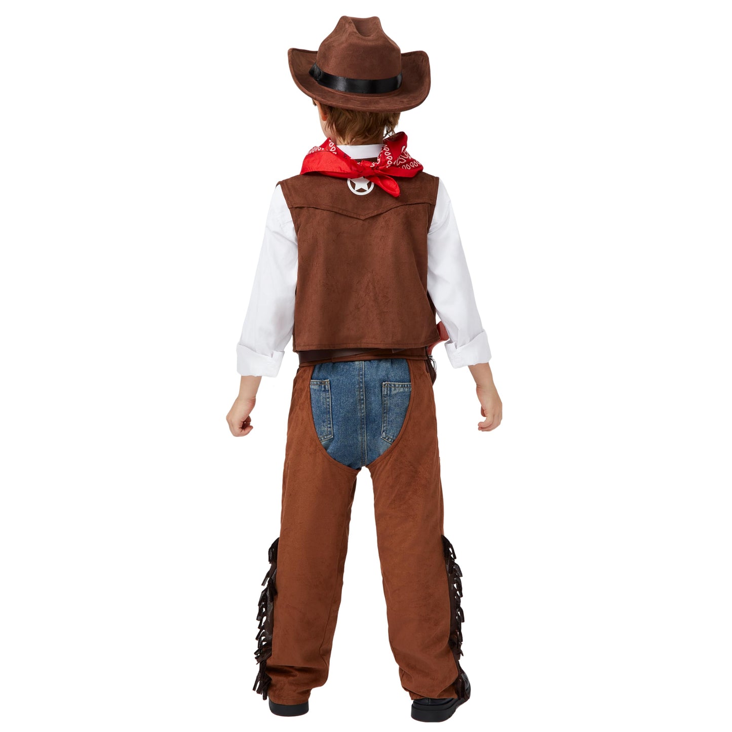 Spooktacular Creations Halloween Cowboy Costume for Boys – Deluxe Brown Western Outfit (3T-4Y)