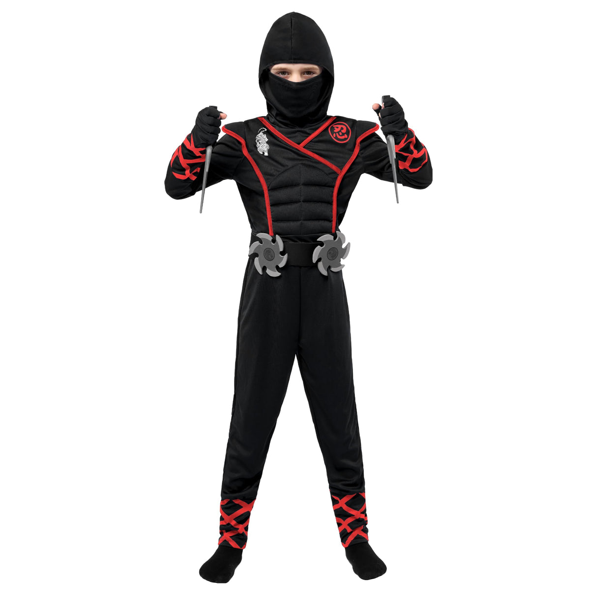 Spooktacular Creations Halloween Ninja Costume – Kids Black Ninja Outfit (Small, 5-7 yrs)