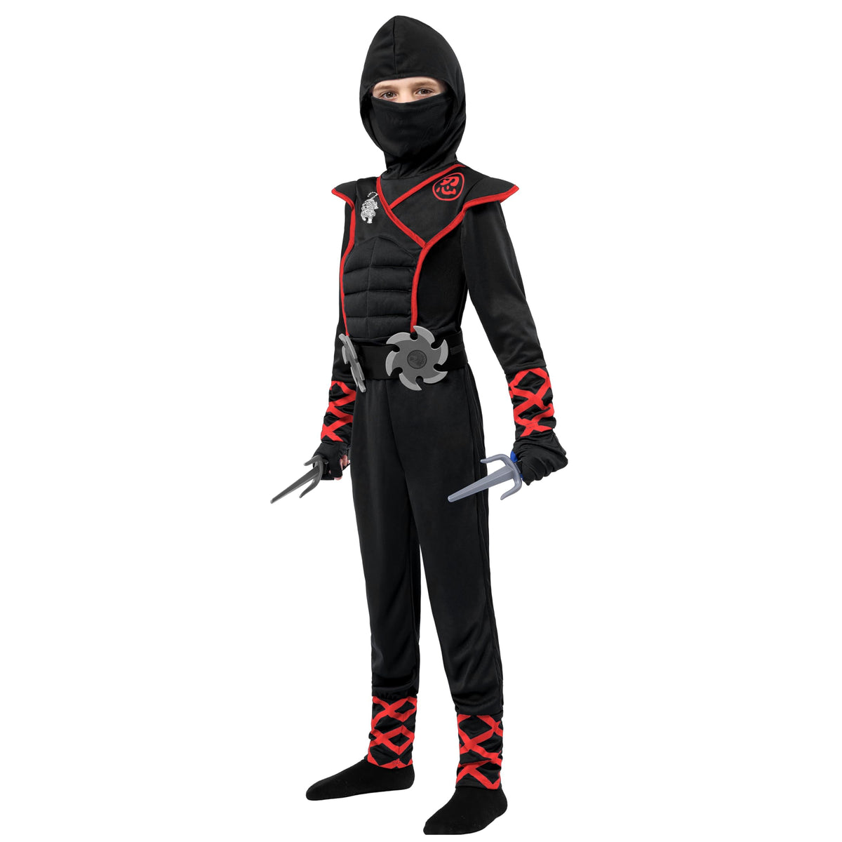 Spooktacular Creations Halloween Ninja Costume – Kids Black Ninja Outfit (Small, 5-7 yrs)