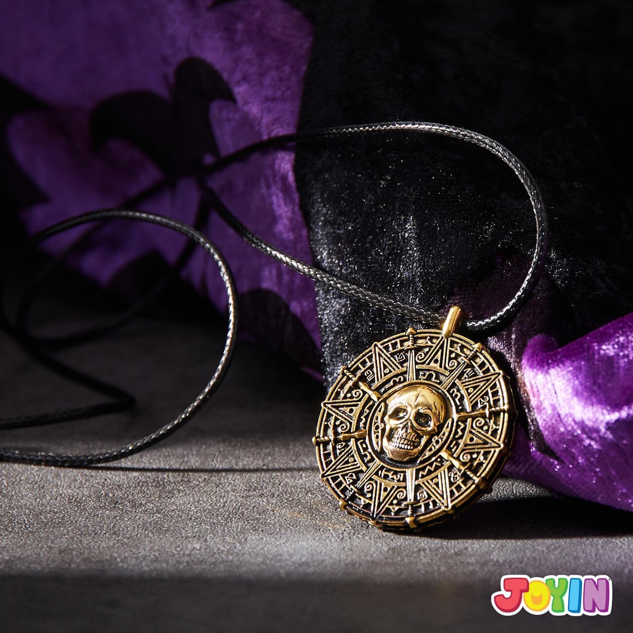 Spooktacular Creations Halloween Pirate Coin Necklace | Skull Pendant for Men & Women
