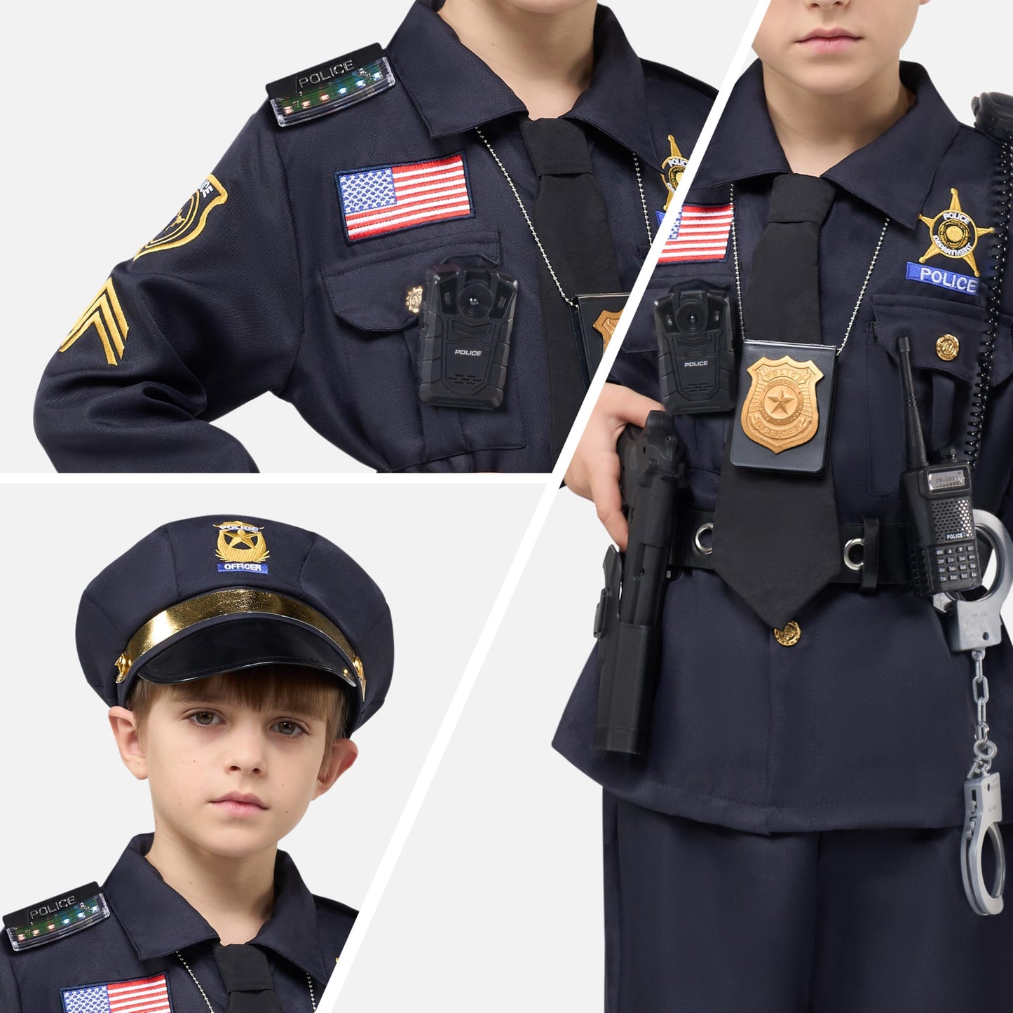 Spooktacular Creations Halloween Police Costume for Kids – Medium (8-10 yrs)