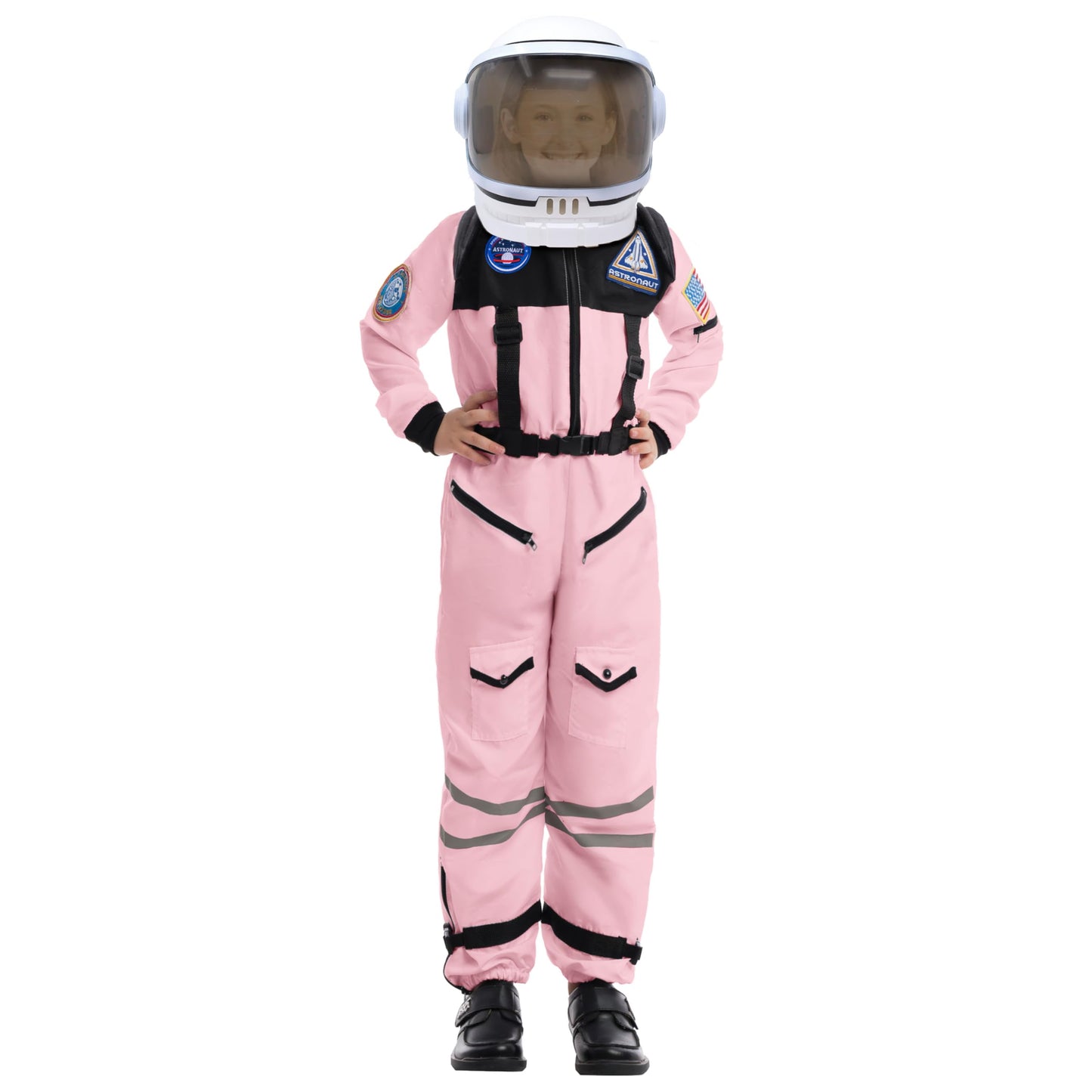 Spooktacular Creations Pink Astronaut Costume with Helmet – Space Suit for Girls (Large 10-12 yrs)