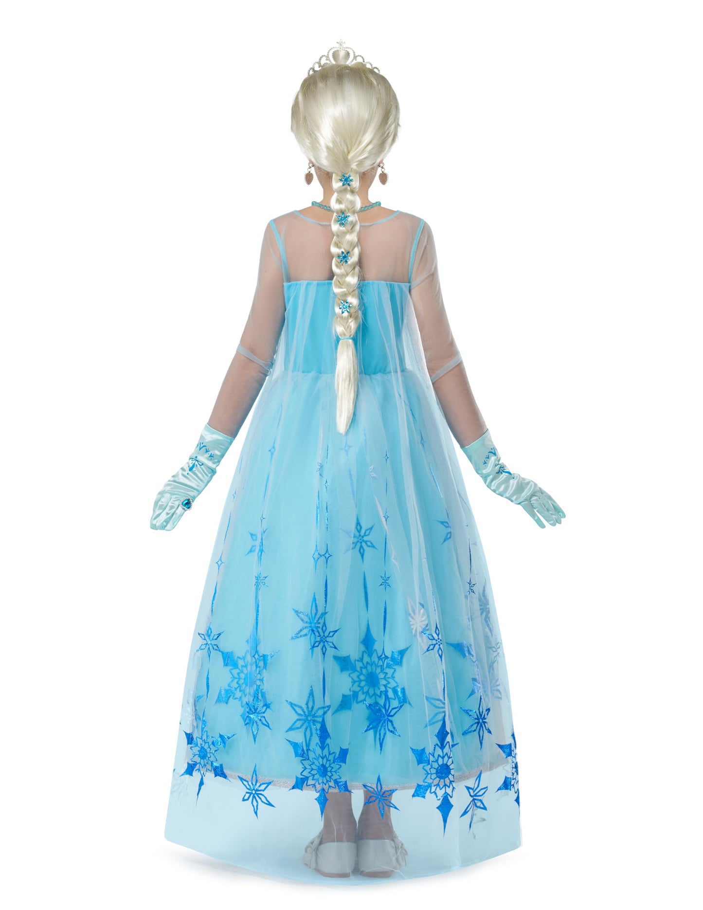 Spooktacular Creations Halloween Ice Princess Dress — Light-Up Cape & 7-Piece Set for Girls (3T, 3-4Y)