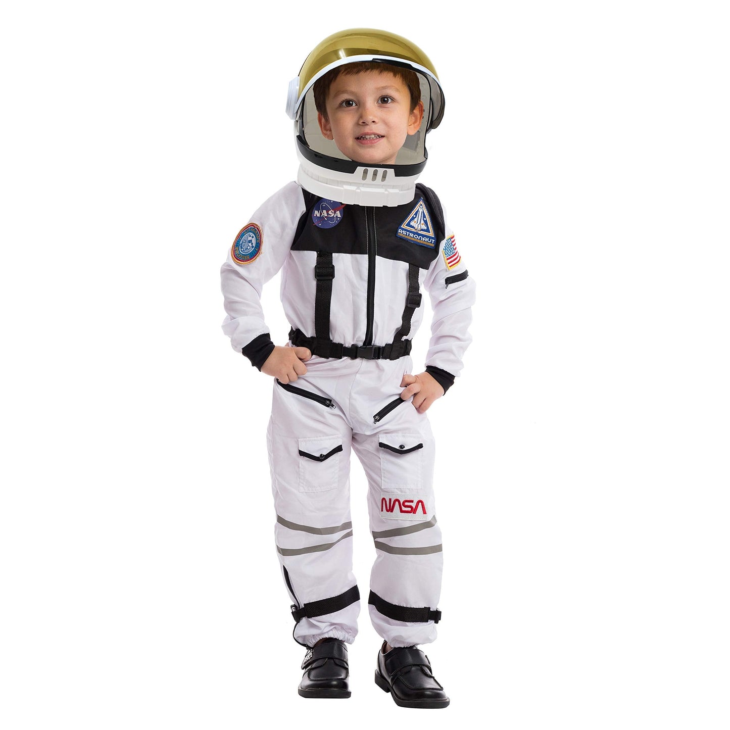 Spooktacular Creations White Astronaut Costume with Helmet – Space Suit for Toddler & Kids (Medium 8-10 yrs)