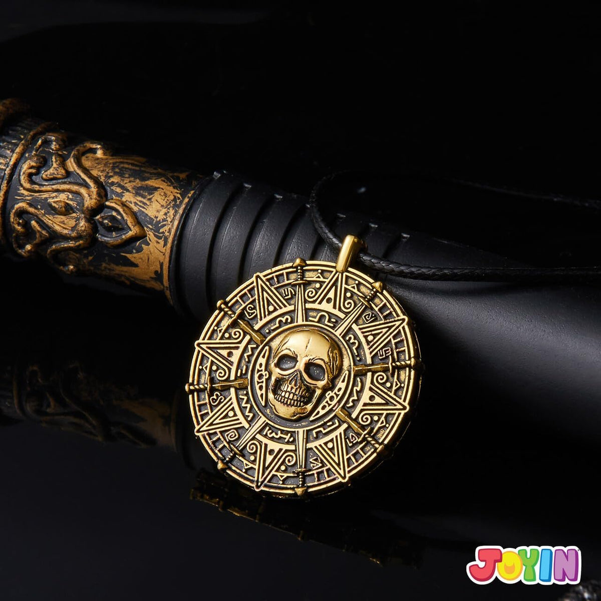 Spooktacular Creations Halloween Pirate Coin Necklace | Skull Pendant for Men & Women