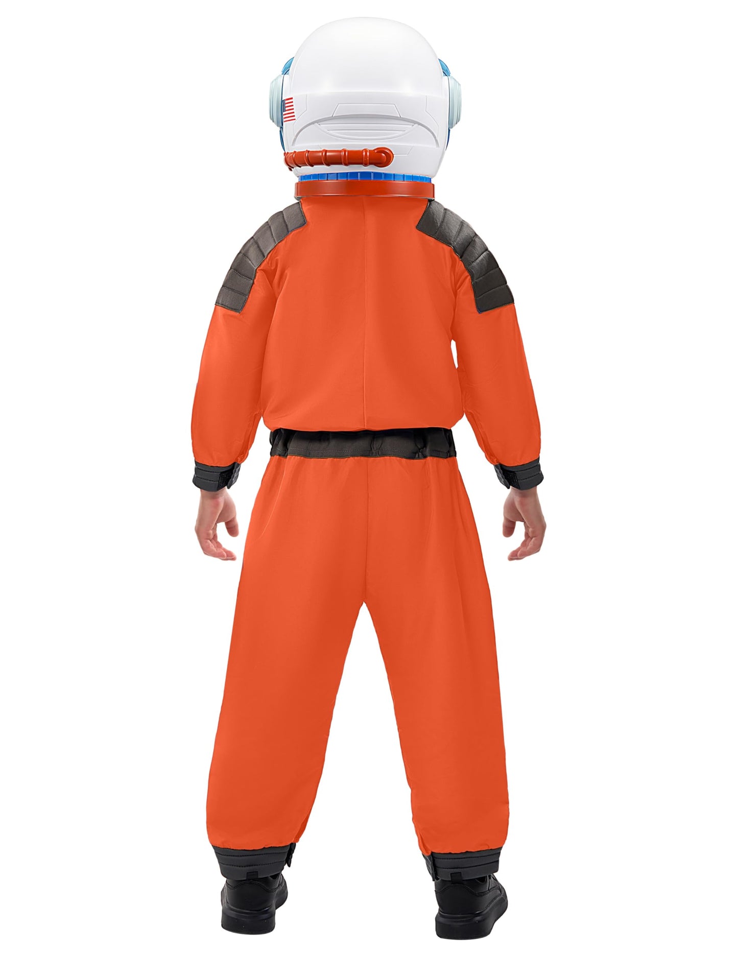 Spooktacular Creations Astronaut Costume with Helmet – Orange Jumpsuit for Toddler to Kids, Halloween Dress-Up