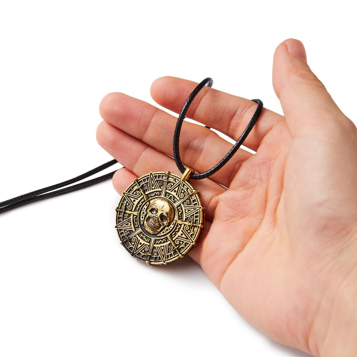 Spooktacular Creations Halloween Pirate Coin Necklace | Skull Pendant for Men & Women