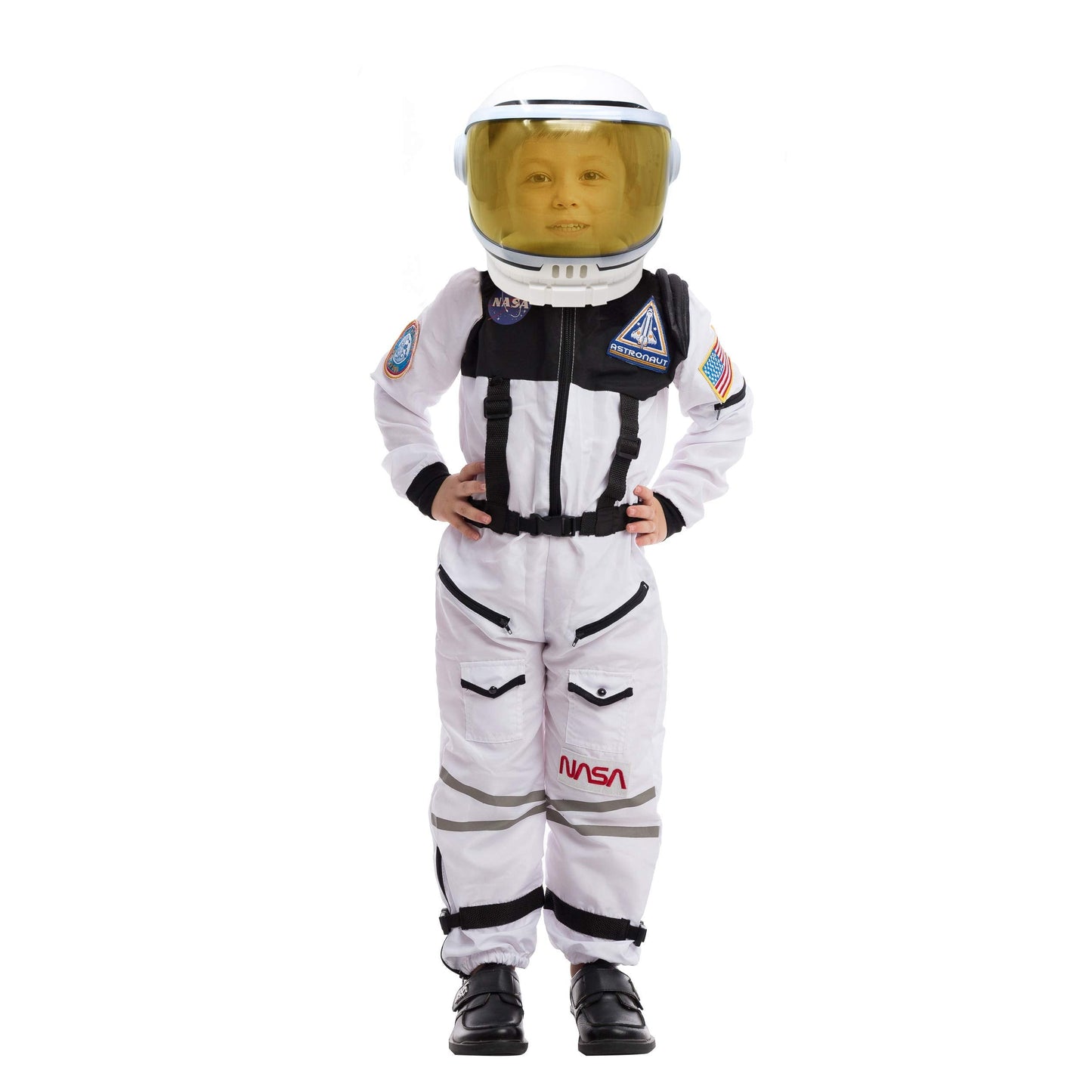 Spooktacular Creations White Astronaut Costume with Helmet – Space Suit for Toddler & Kids (Medium 8-10 yrs)