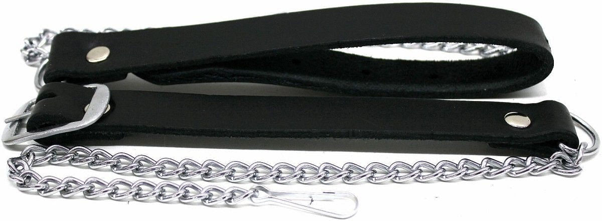 Sporran chain belt Genuine Black Leather Scottish Men's Kilt