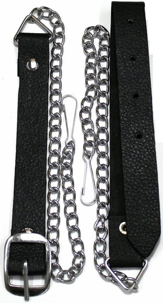 Sporran chain belt Genuine Black Leather Scottish Men's Kilt