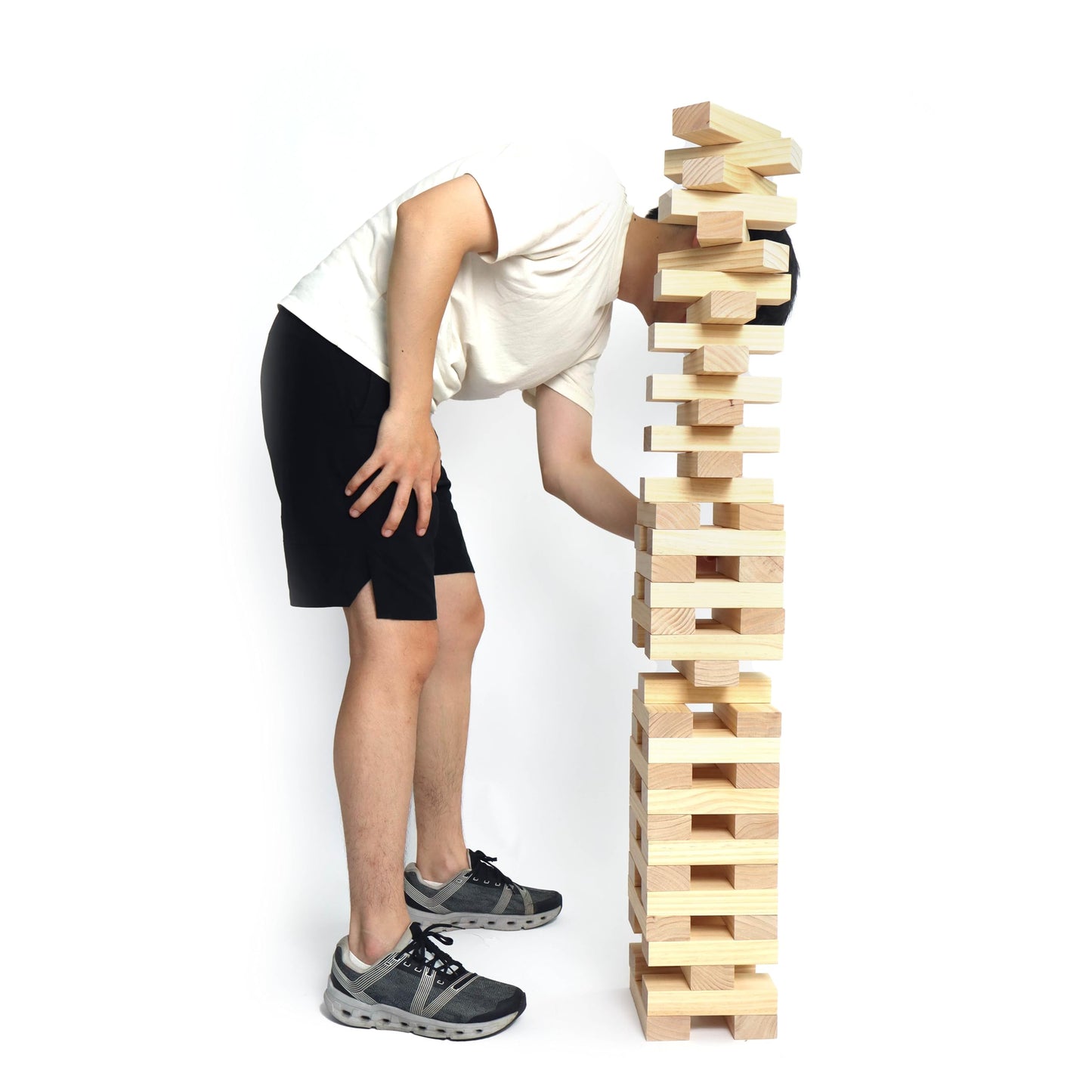 SPORT BEATS Outdoor Games Giant Tower – 54-Block Stacking Game with Carry Bag & Scoreboard (Up to 55 inches)