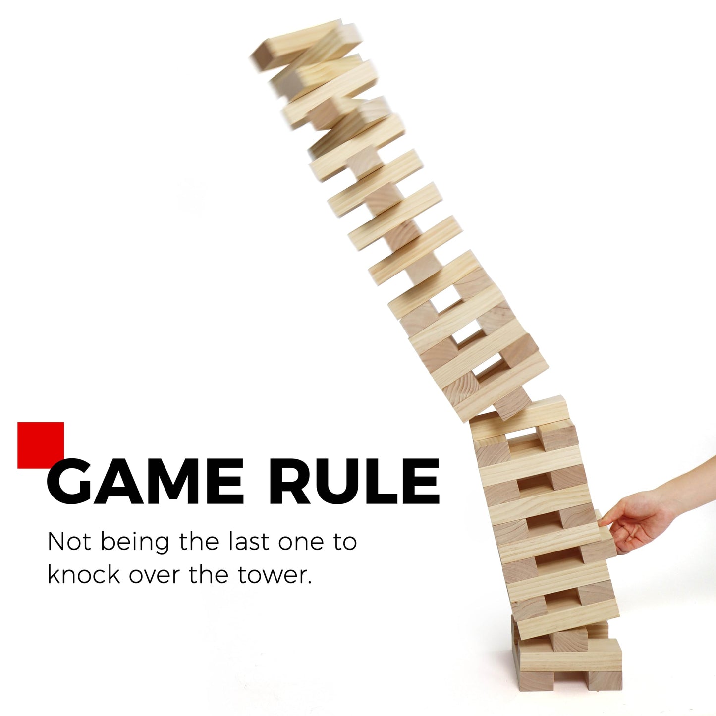 SPORT BEATS Outdoor Games Giant Tower – 54-Block Stacking Game with Carry Bag & Scoreboard (Up to 55 inches)