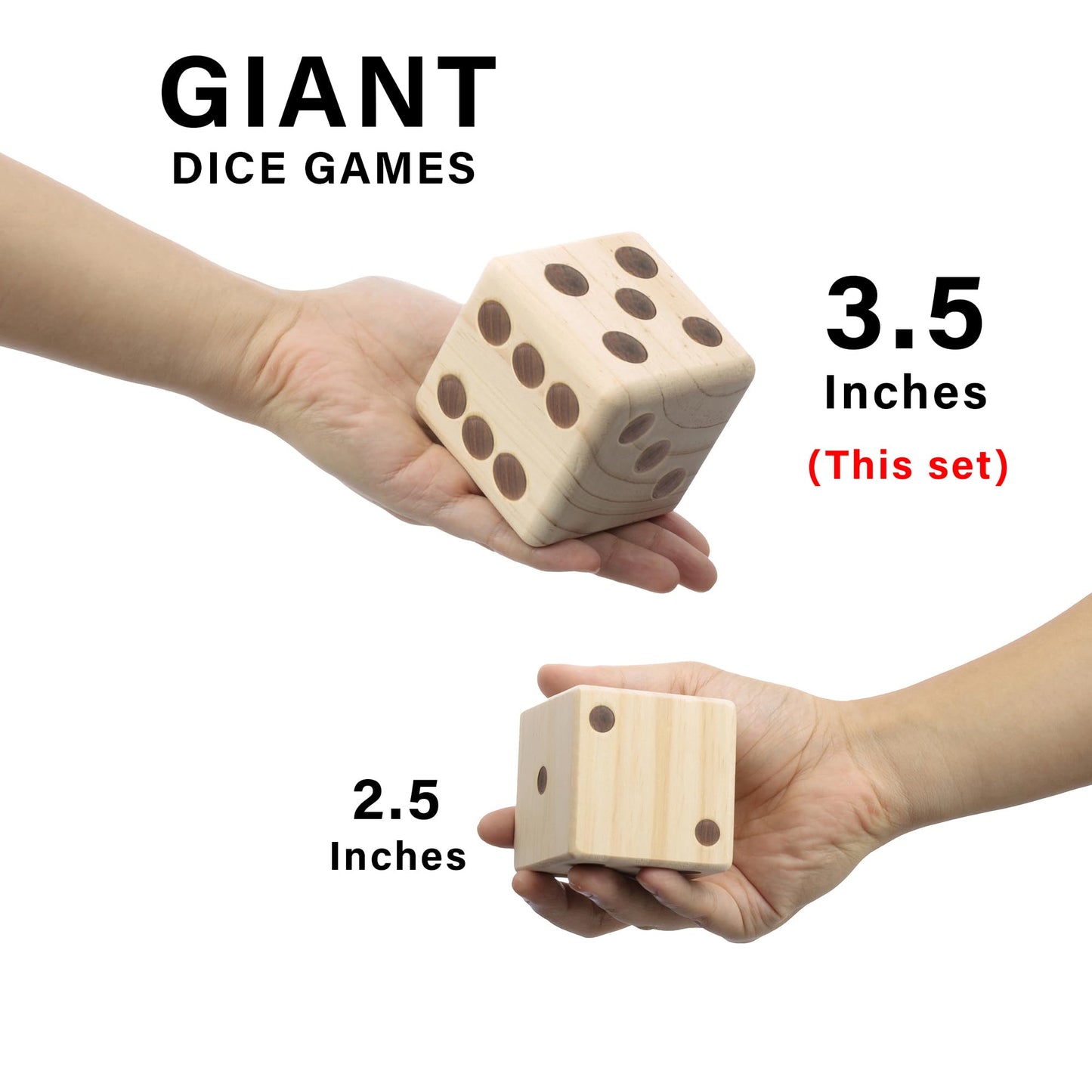 SPORT BEATS Giant Wooden Yard Dice – Outdoor Games Set of 6 with Two Games