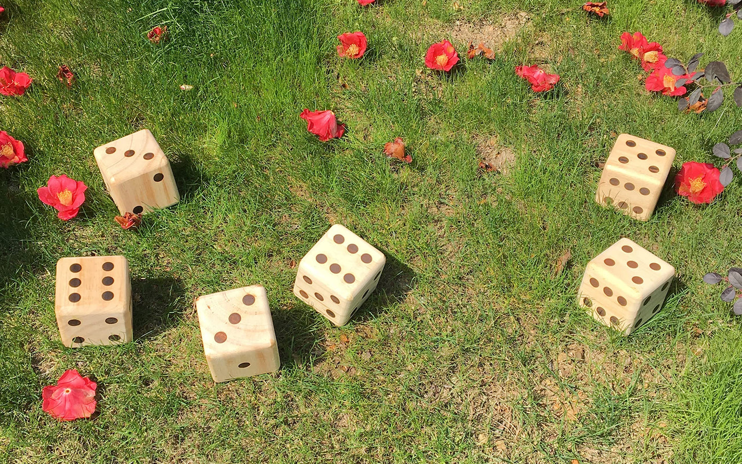SPORT BEATS Giant Wooden Yard Dice – Outdoor Games Set of 6 with Two Games