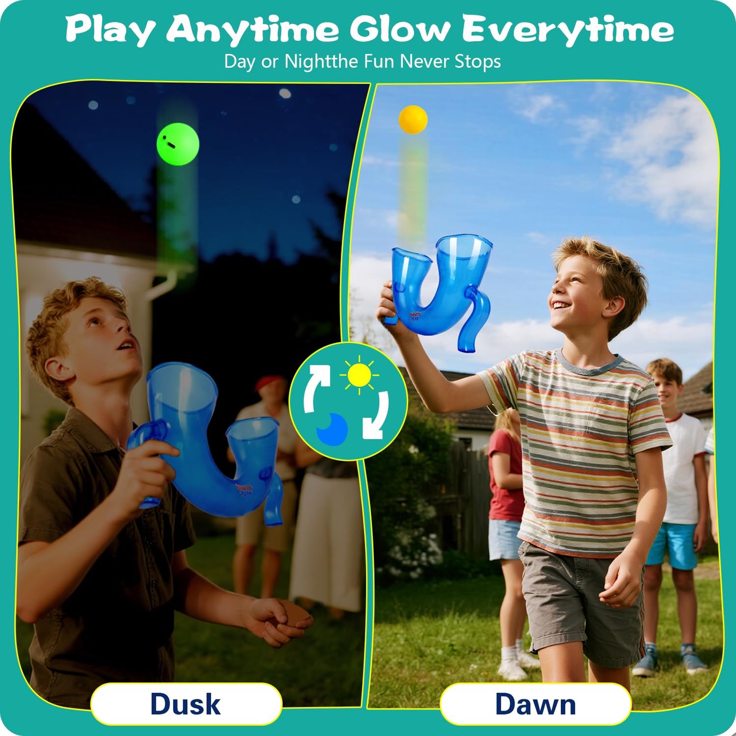 SPORTY PLAY LED Light-Up Juggling Toy – Glow Balls, Easy-Grip Handle, Indoor/Outdoor Skill Challenge (Ages 8–14, Teens, Adults)