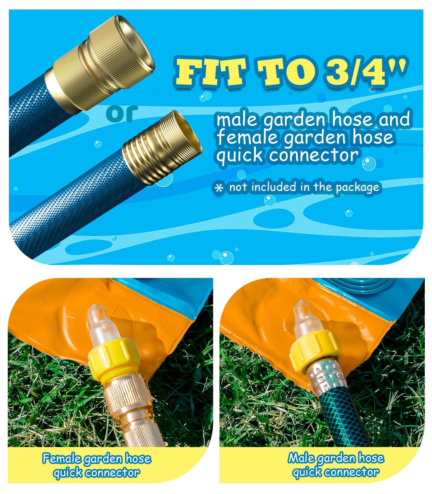 Spring Water Slip and Slide – 17ft 3-Lane Backyard Water Slide with Sprinkler for Kids Aged 4–12