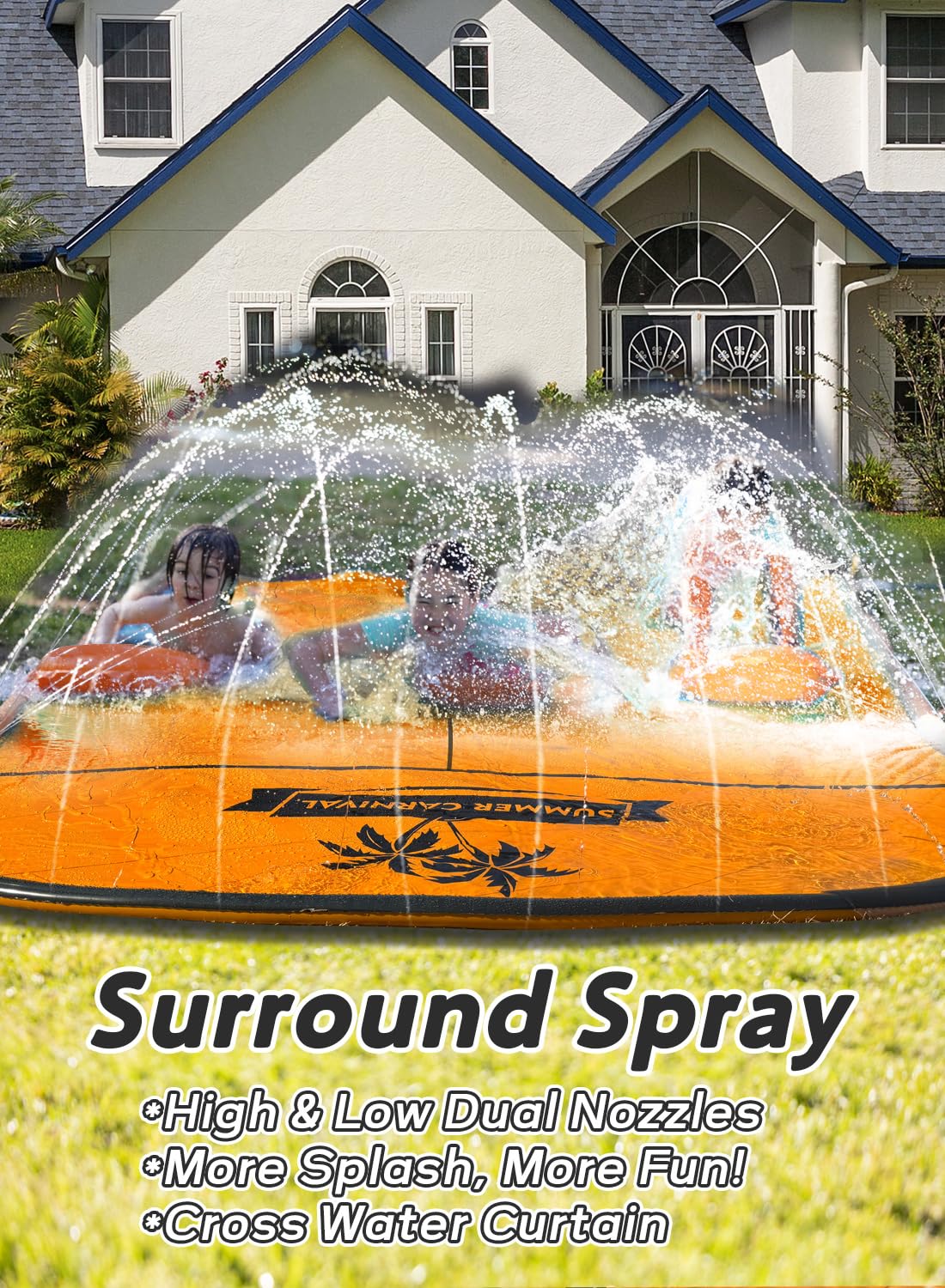 Spring Water Slip and Water Slide – 22ft Dual-Lane Backyard Fun for Kids