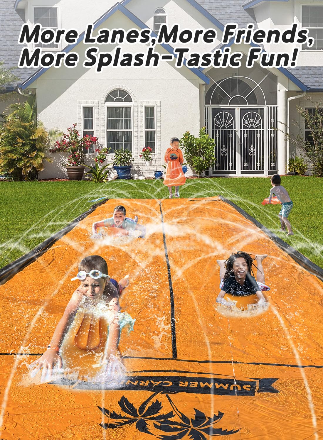 Spring Water Slip and Water Slide – 22ft Dual-Lane Backyard Fun for Kids