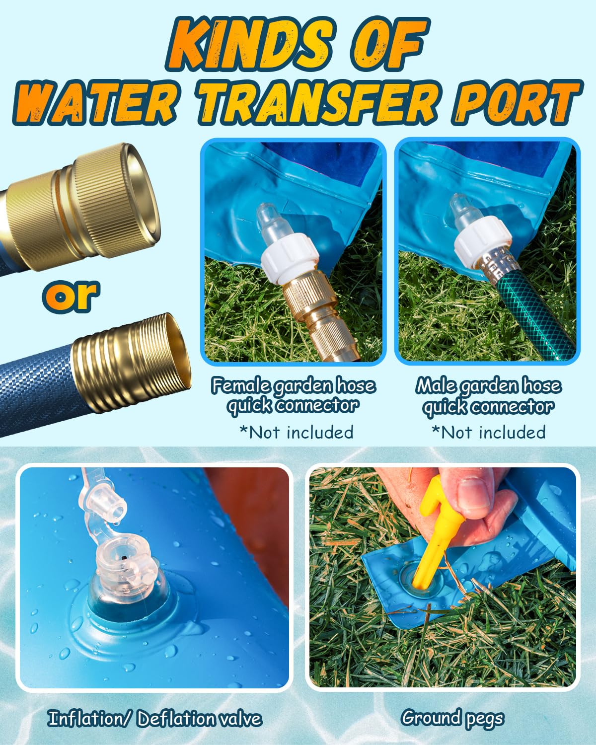 Spring Water Slip and Water Slide – 32ft Backyard Water Toy with Sprinkler