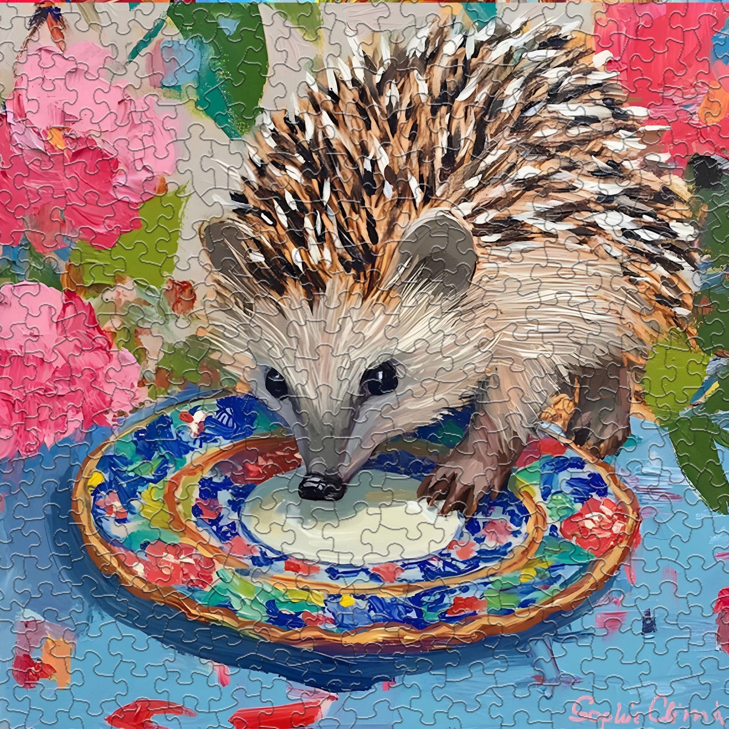 Springbok Little Explorer 500-Piece Jigsaw Puzzle for Adults & Families – Adorable Hedgehog, Unique Cut Pieces