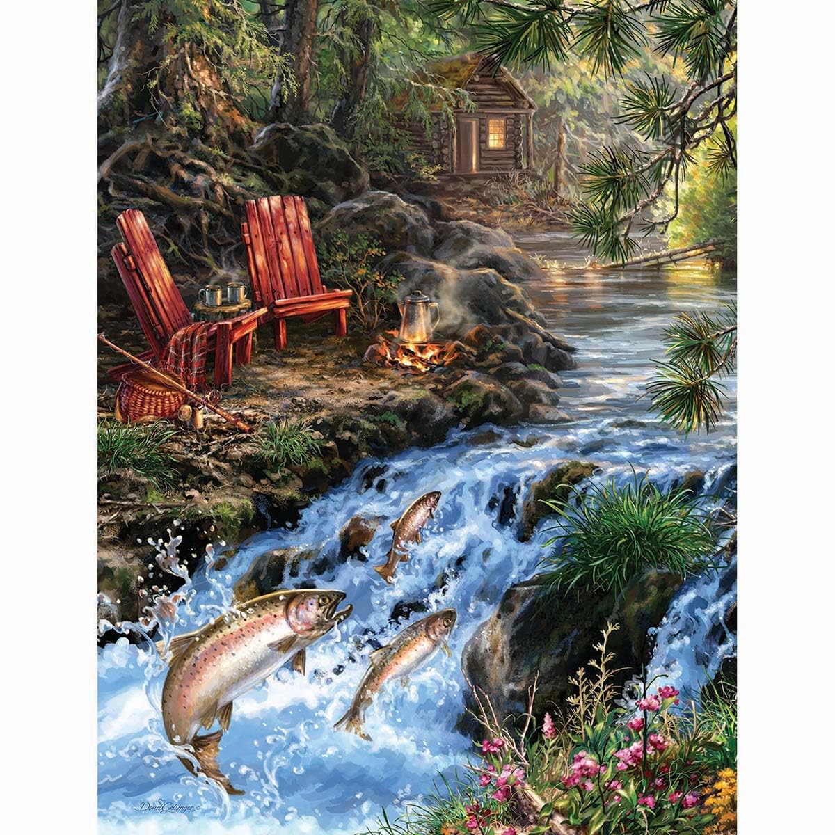 Springbok 500 Piece Jigsaw Puzzle: The Fishing Hole – Made in USA