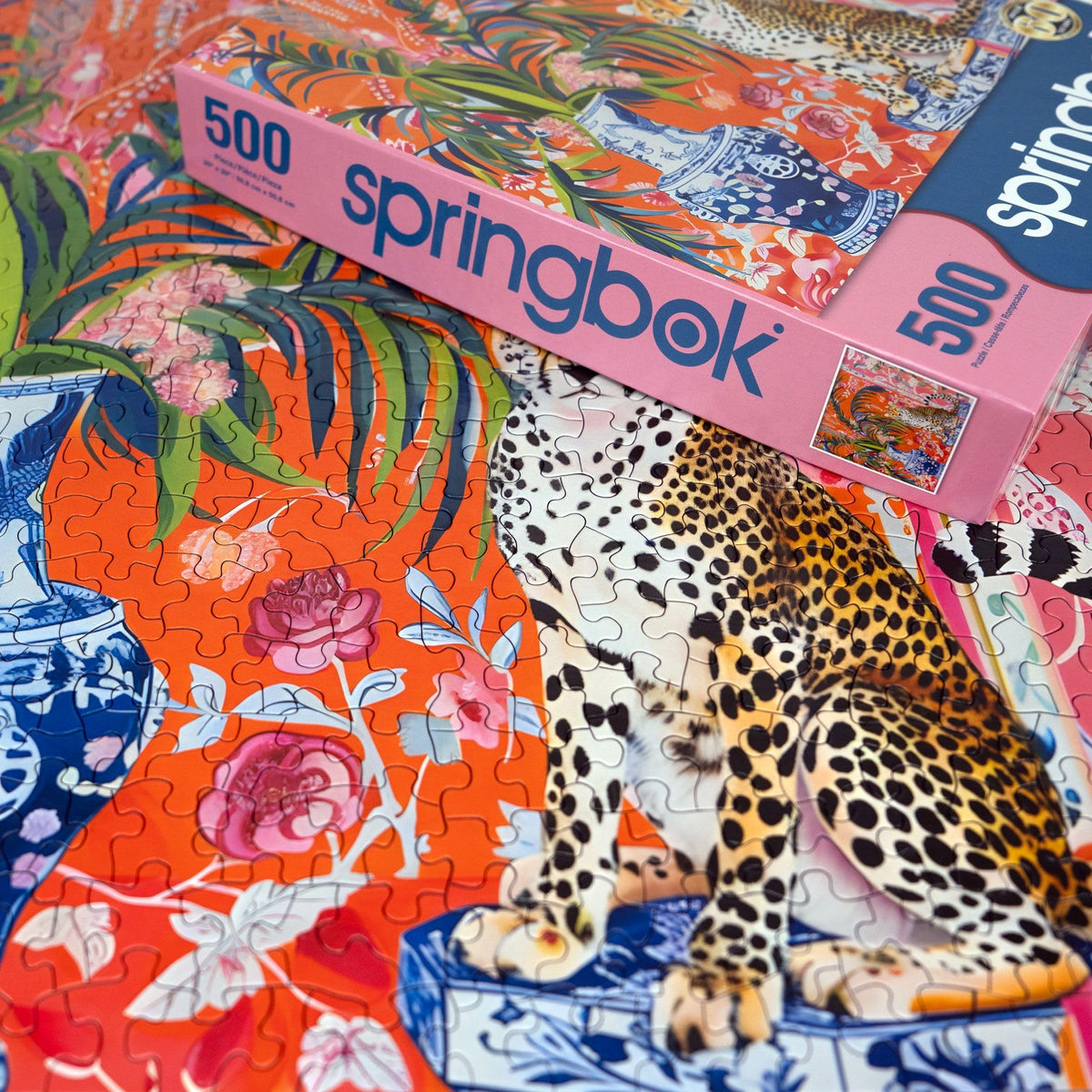 Springbok Cheetah and Ginger Jar 500-Piece Puzzle for Adults | Unique Cut Pieces | Made in USA