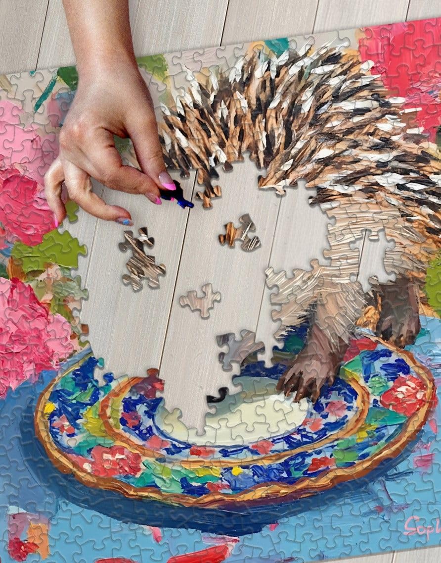 Springbok Little Explorer 500-Piece Jigsaw Puzzle for Adults & Families – Adorable Hedgehog, Unique Cut Pieces