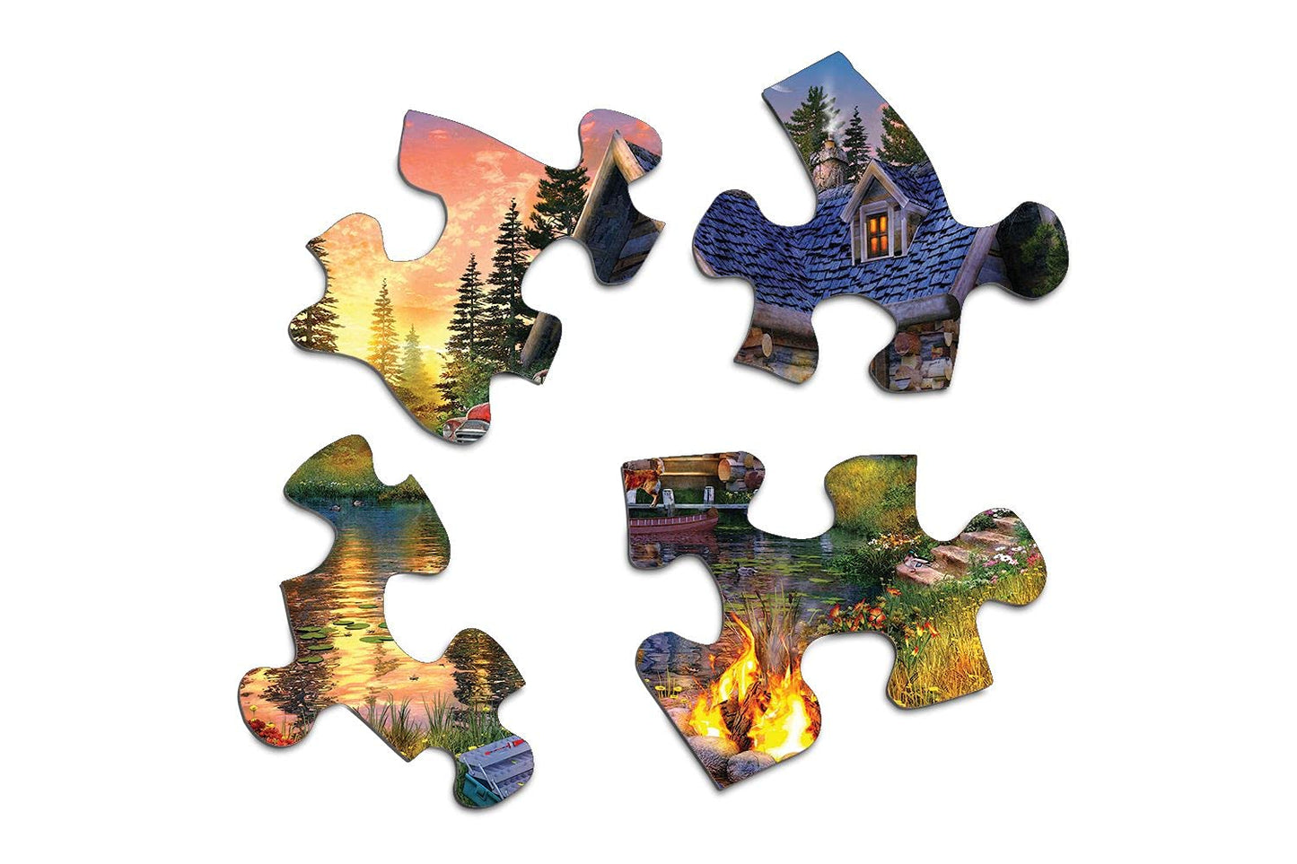 Springbok Sun Kissed Cabin 500-Piece Puzzle for Adults – Fishing Cabin by the Lake