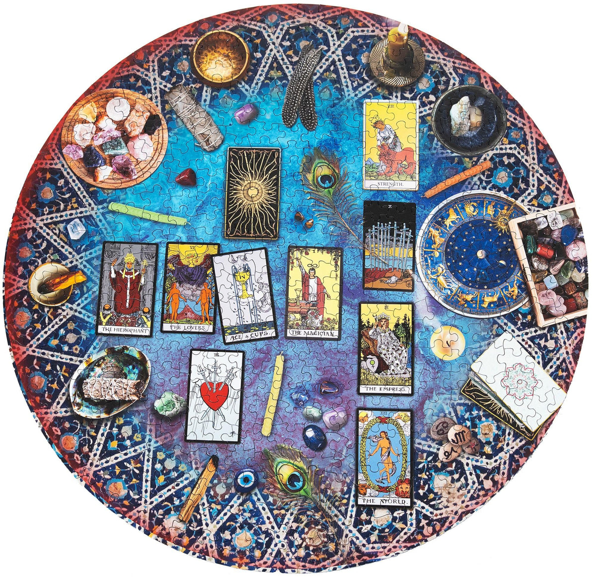 Springbok Tarot Crystal Magic 500-Piece Round Puzzle for Adults | Mystic Tarot Table