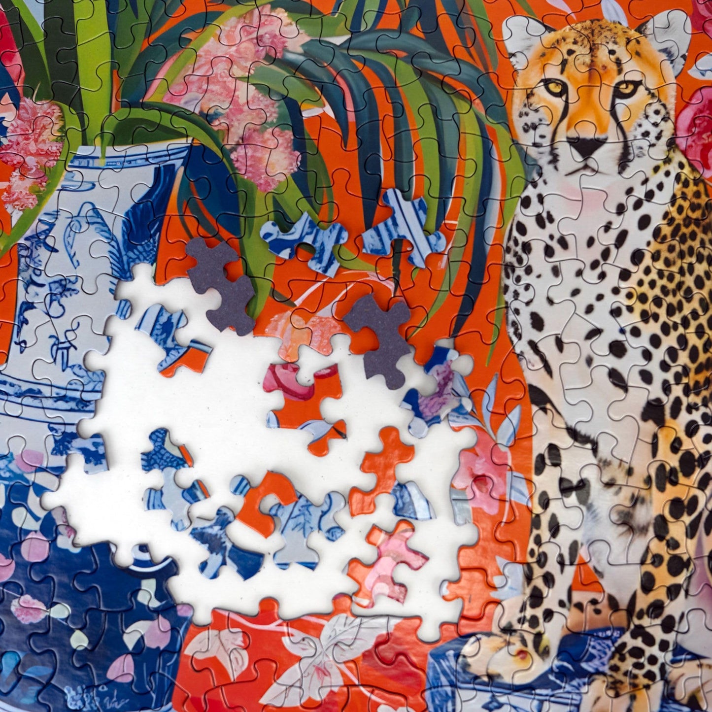 Springbok Cheetah and Ginger Jar 500-Piece Puzzle for Adults | Unique Cut Pieces | Made in USA