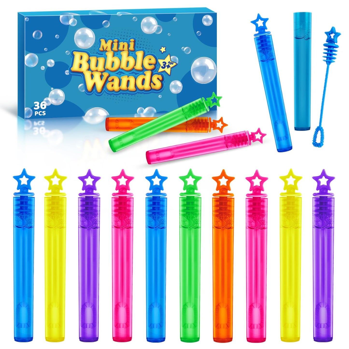 SpringFlower 36-Piece Mini Bubble Wands – Party Favors & Bubble Maker Toys