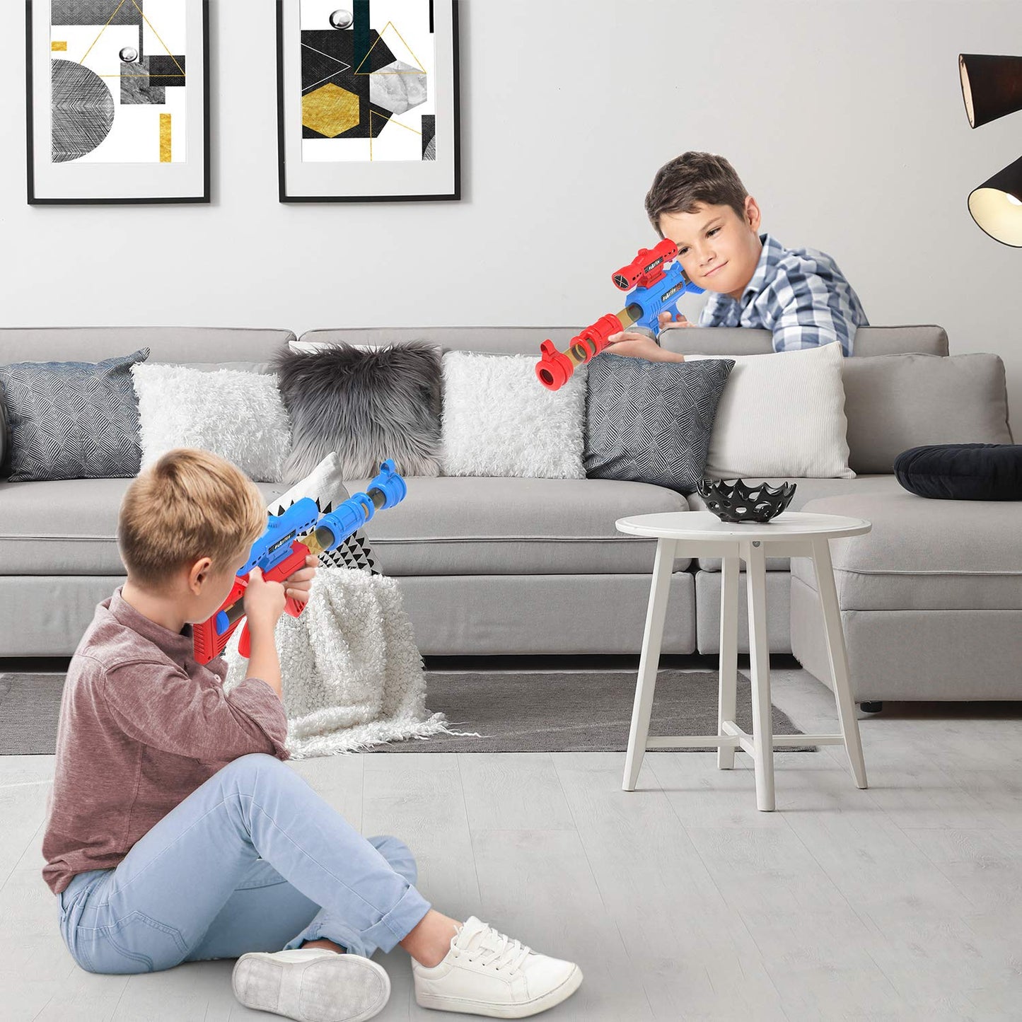 SpringFlower Shooting Game Toy – 2-Pack Foam Ball Popper with Standing Target for Kids (Ages 5+)