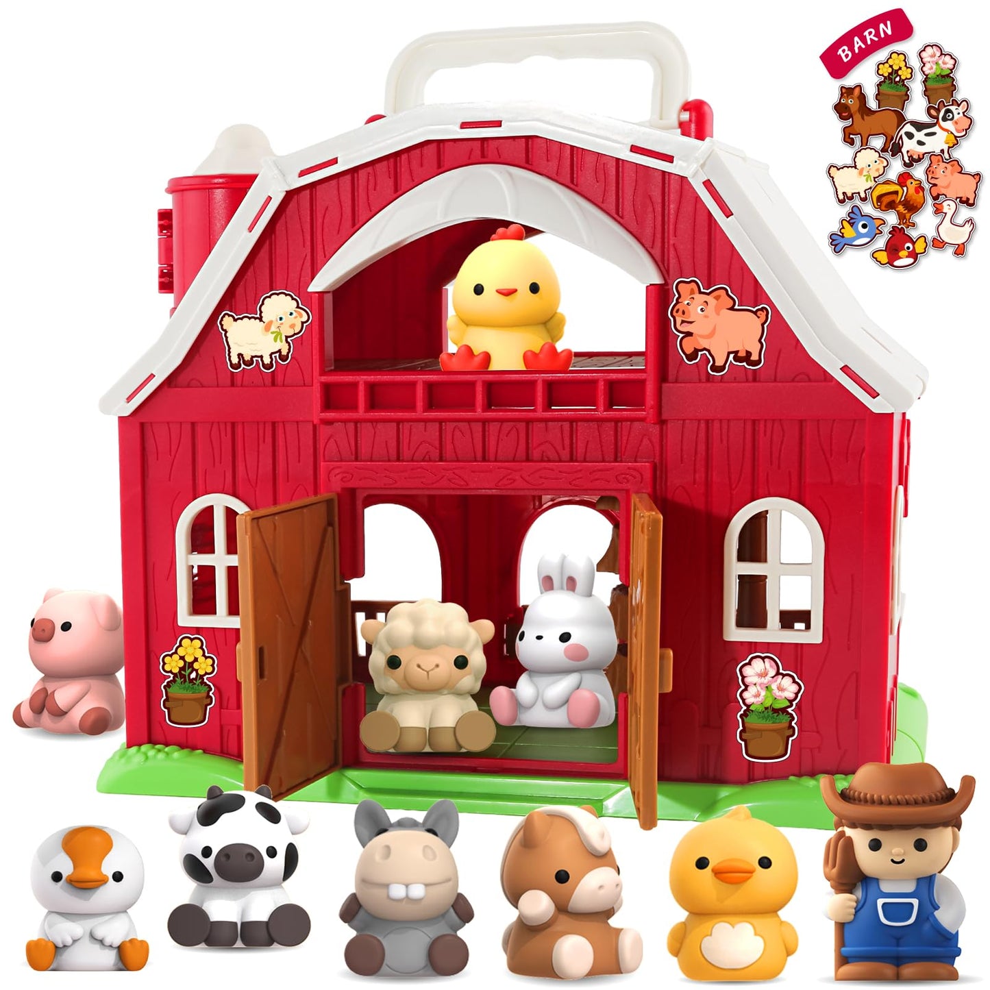 SpringFlower Big Barn Toy for Toddlers 1–3 | Farm Animal Montessori Playset