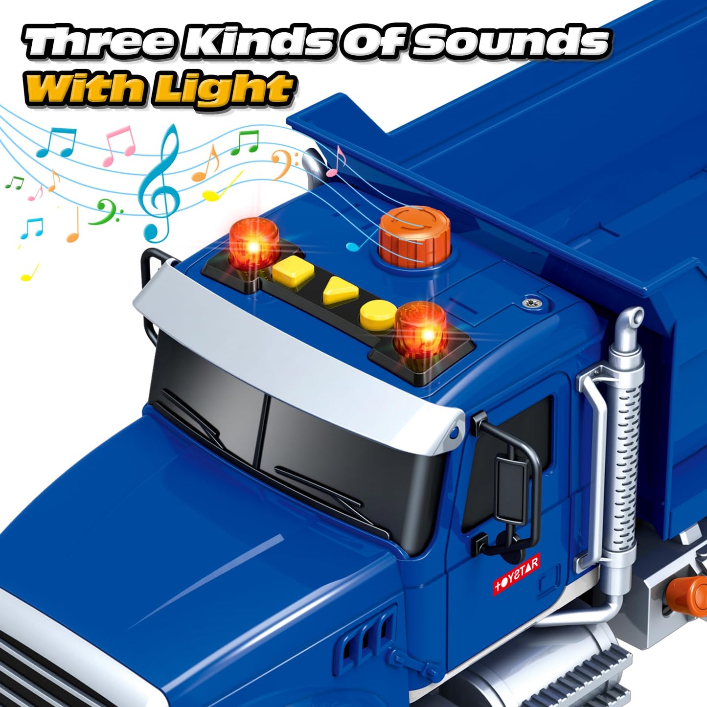 SpringFlower Large Dump Truck Toy – 15-Inch with Sound & Light for 3–8 Years Olds | Indoor & Outdoor Play Gift