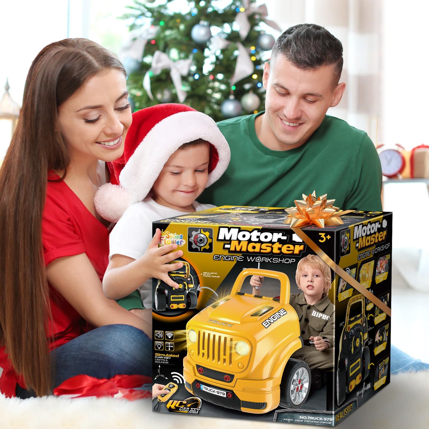 SpringFlower Large Truck Engine Repair Set for Kids – Take-Apart Vehicle Builder (Ages 3-8)