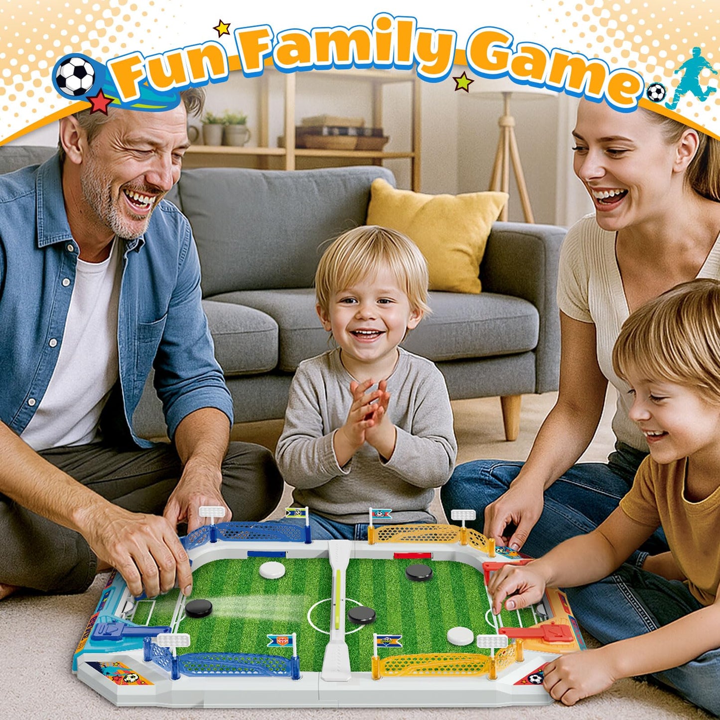 SpringFlower Mini Foosball Table – 2-in-1 Soccer & Chess Game for Kids 4–12
