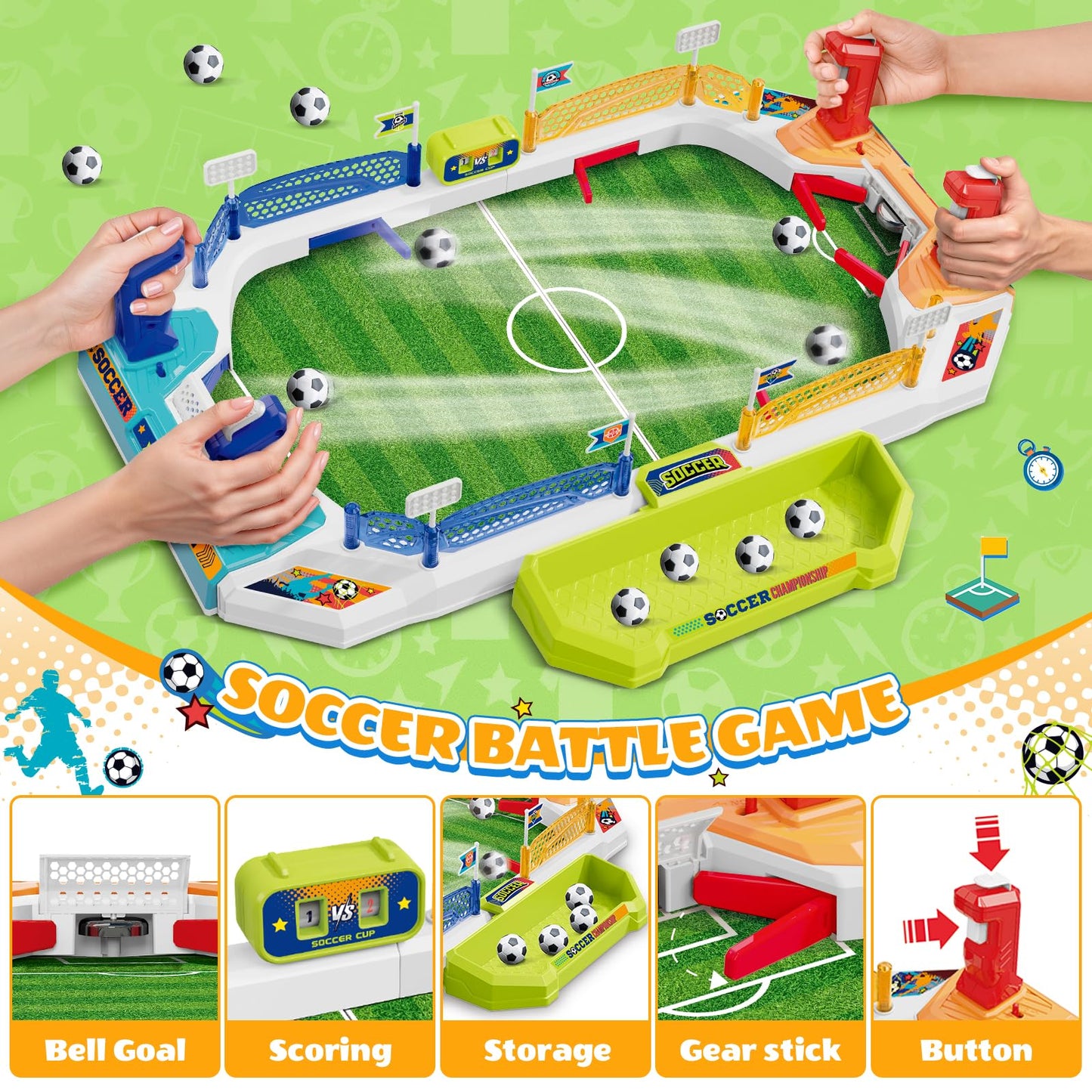 SpringFlower Mini Foosball Table – 2-in-1 Soccer & Chess Game for Kids 4–12