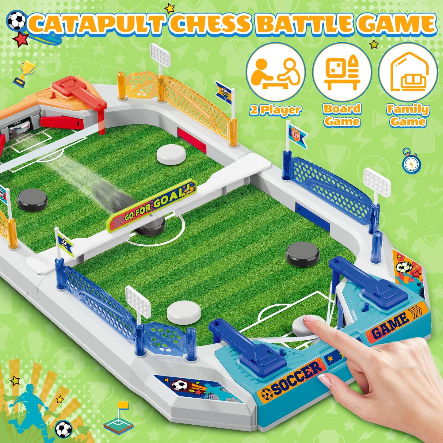 SpringFlower Mini Foosball Table – 2-in-1 Soccer & Chess Game for Kids 4–12