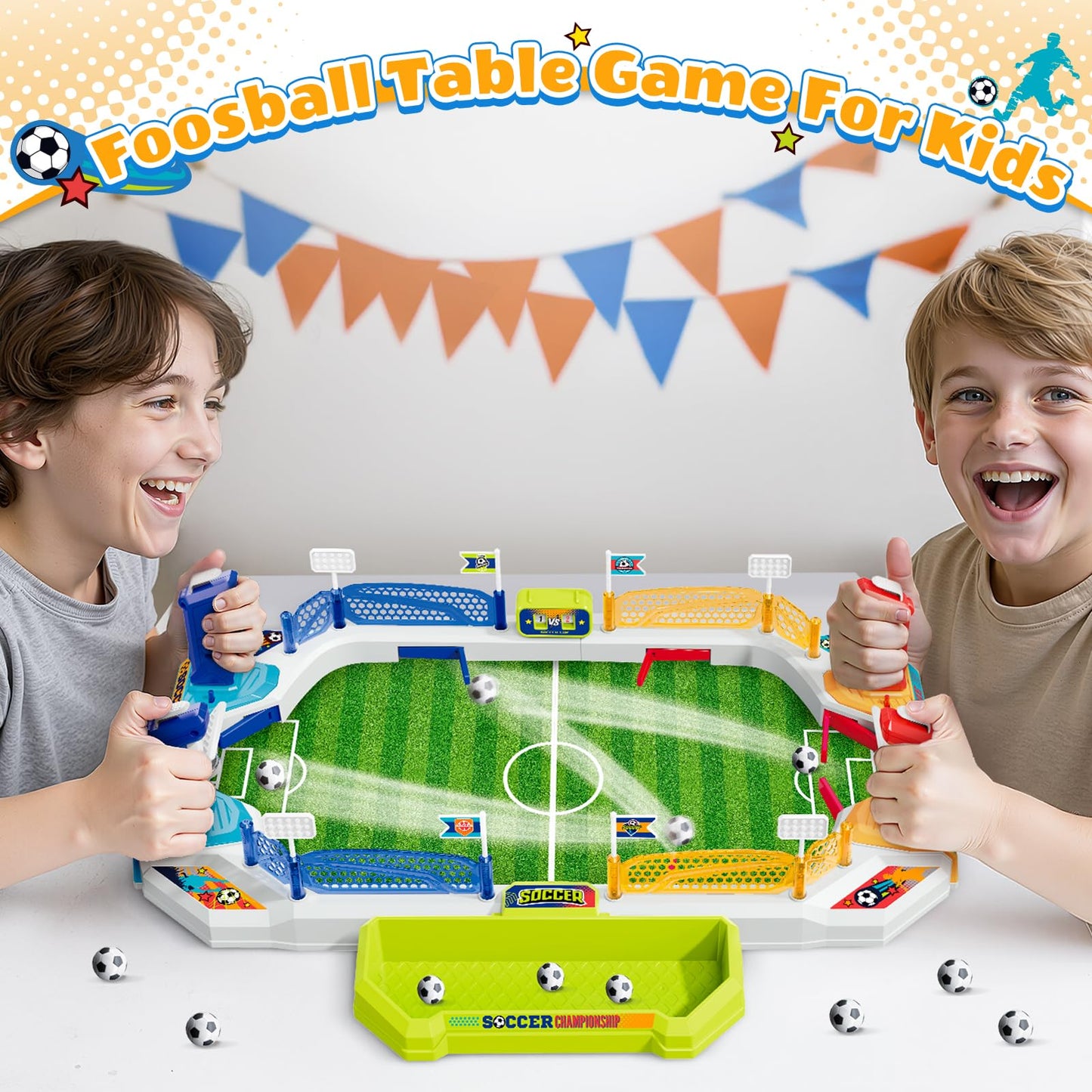 SpringFlower Mini Foosball Table – 2-in-1 Soccer & Chess Game for Kids 4–12