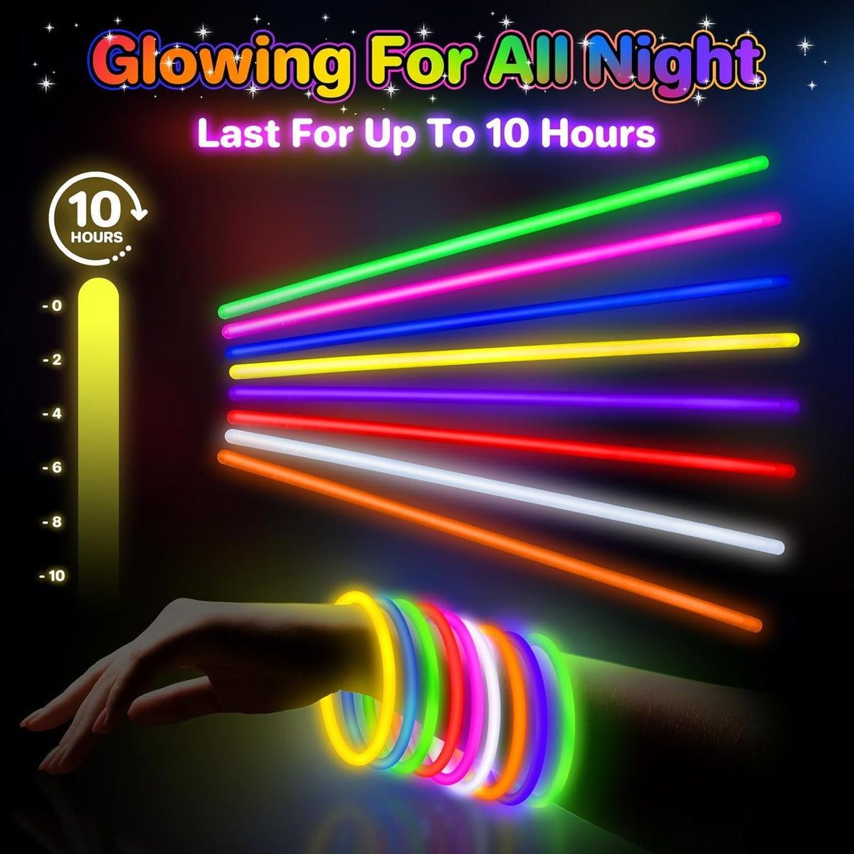 SpringFlower 100 PCS Glow Sticks Bulk – 8-Inch Glow in the Dark Party Favors for Kids & Adults