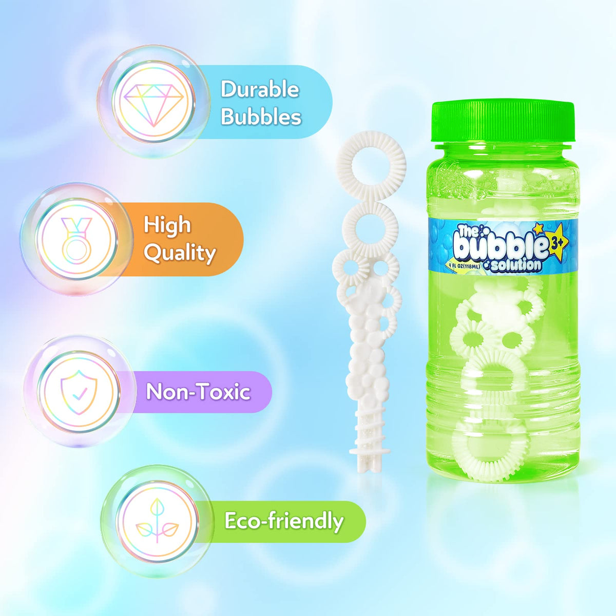 SpringFlower 36 Pcs Bubble Bottles with Wand – 6-Color Party Favors (4oz) for Kids