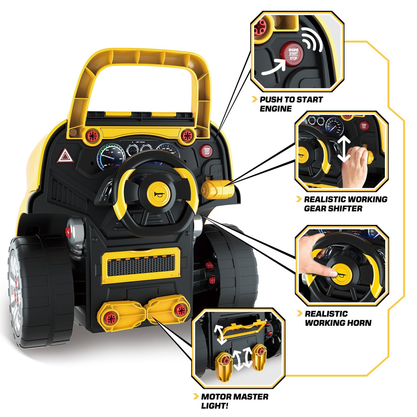 SpringFlower Large Truck Engine Repair Set for Kids – Take-Apart Vehicle Builder (Ages 3-8)