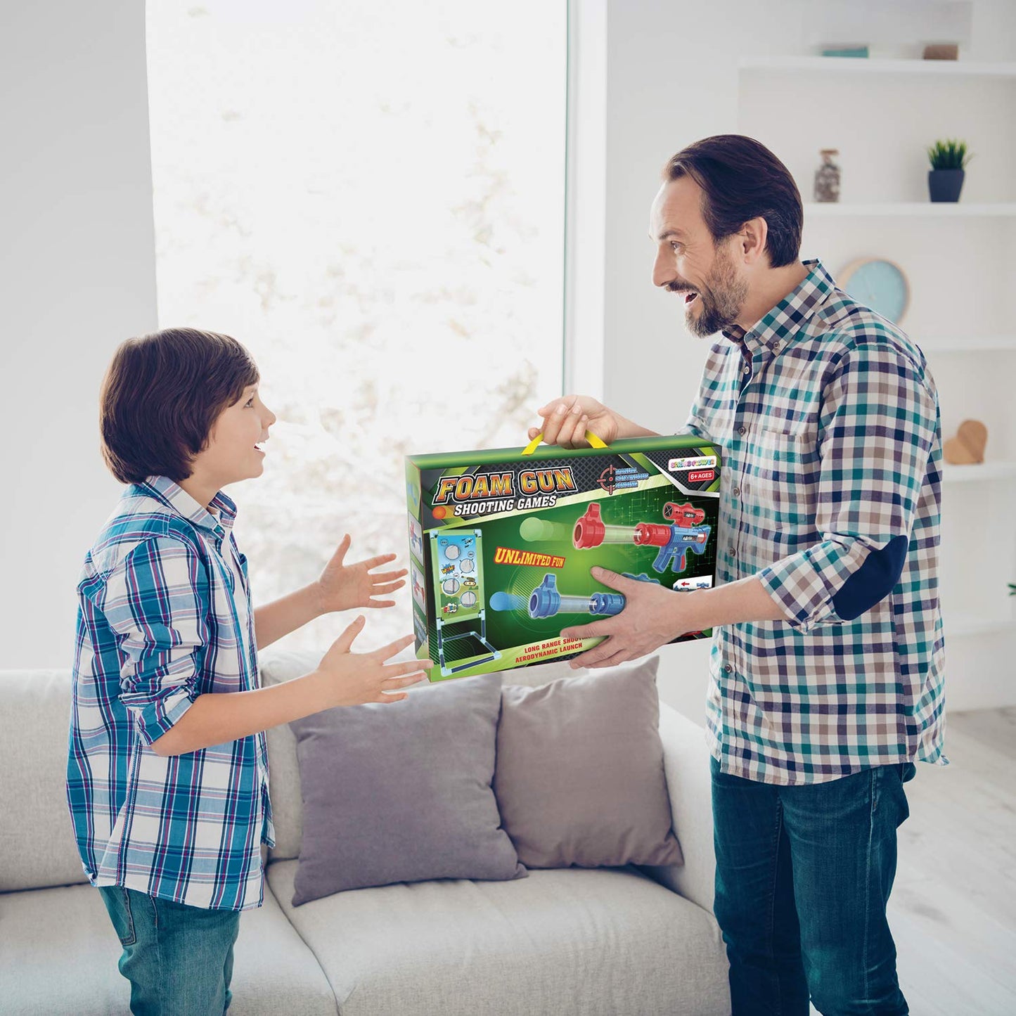 SpringFlower Shooting Game Toy – 2-Pack Foam Ball Popper with Standing Target for Kids (Ages 5+)